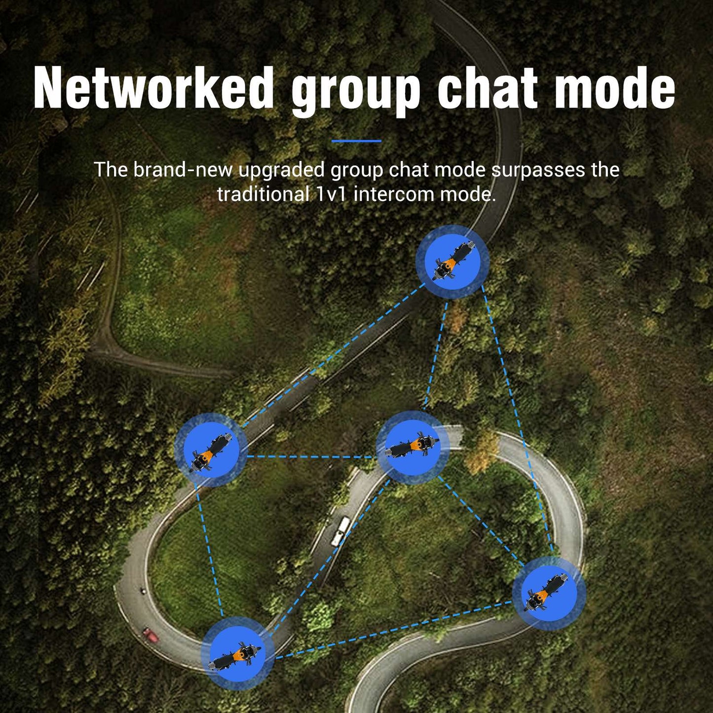 Motorcycle riding waterproof multi-person networking group chat intercom helmet bluetooth headset 6.0