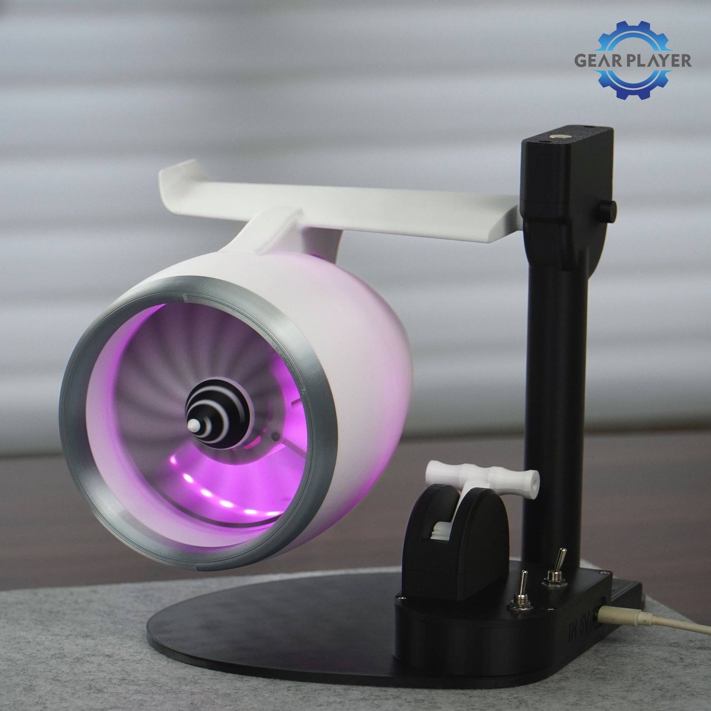 Turbojet Fan Style Single Head Mist Humidifier Blowing Feature RGB Lighting Effects for Bedroom Living Room Office Desk Air Humi