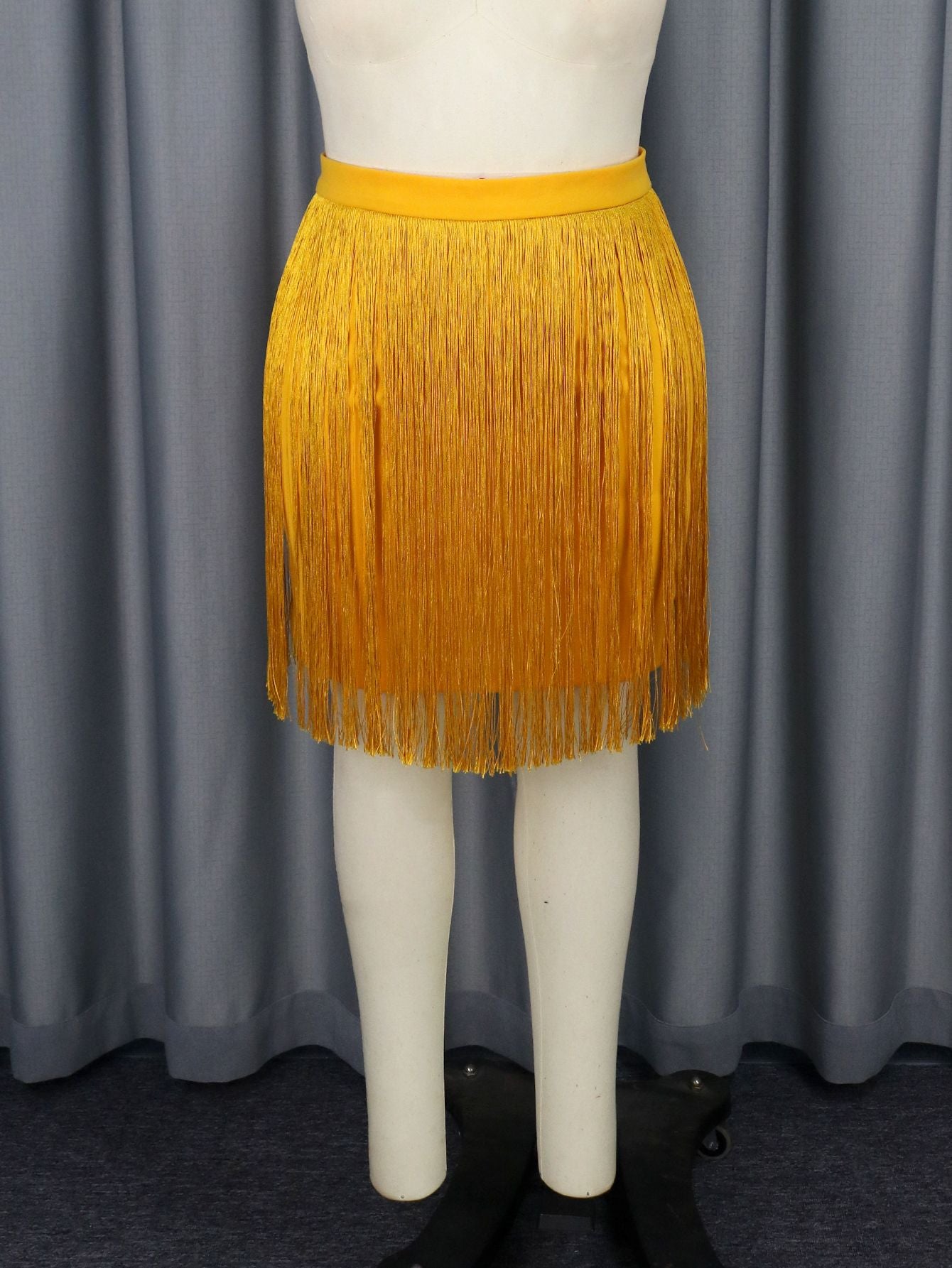 Gold Plus Size Fringe Skirts High Waist Package Hip Sexy Mini Evening Cocktail Party Hem Tassel Skirt for Women 2024 3XL 4XL