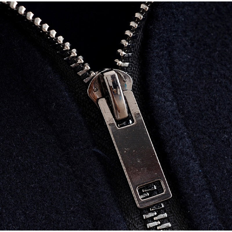 Woolen Zipper Loose Short Jacket Women Long Sleeve Lapel Solid 2025 Autumn Winter Commute Coat Street Office Warm Ladies Outwear