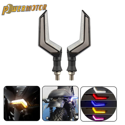 2pcs 12V Universal Motorcycle LED DRL Flowing Water Tail Turn Signal Indicators Lamp For KTM Yamaha Honda BMW Modifications