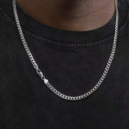Colares Cubanos Básicos Punk de Aço Inoxidável 3,5,7mm para Homens e Mulheres Corrente de Elo Cor de Ouro Preto Gargantilhas Joias de Metal Sólido