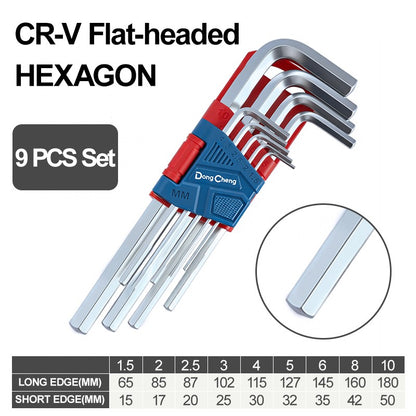 Allen Key Sets 9 PCS Hexagon Spanner Portable Hex Wrench Screwdrivers Torx key/Flat head/Ball head Hand Tools for Car Repair