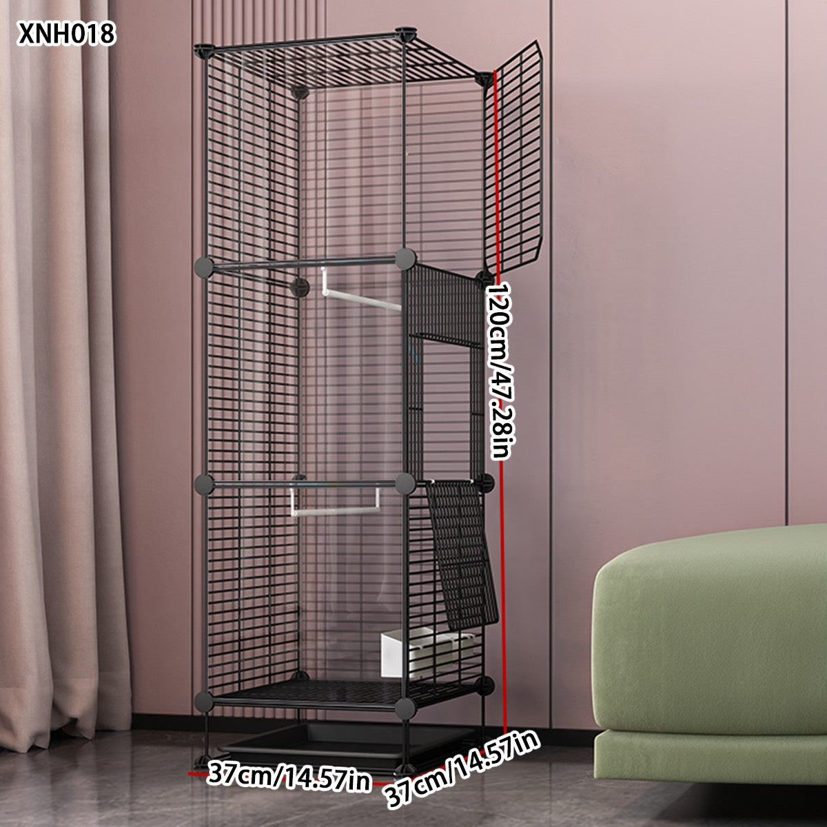 Gaiola para Papagaio Grande Doméstica com Pele de Tigre, Fênix Negra, Peônia, Nova Casa de Luxo, Arame Horizontal, Gaiola Ornamental de Metal Especial