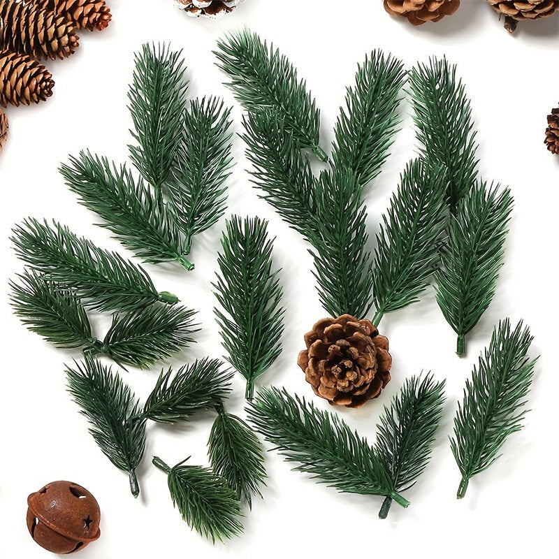 10/20Pcs Pine Branches Artificial Plants Christmas Wedding Home Tree Decor DIY Handcraft Bouquet Gift Box Fake Plants Needle
