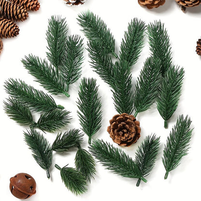 10/20Pcs Pine Branches Artificial Plants Christmas Wedding Home Tree Decor DIY Handcraft Bouquet Gift Box Fake Plants Needle