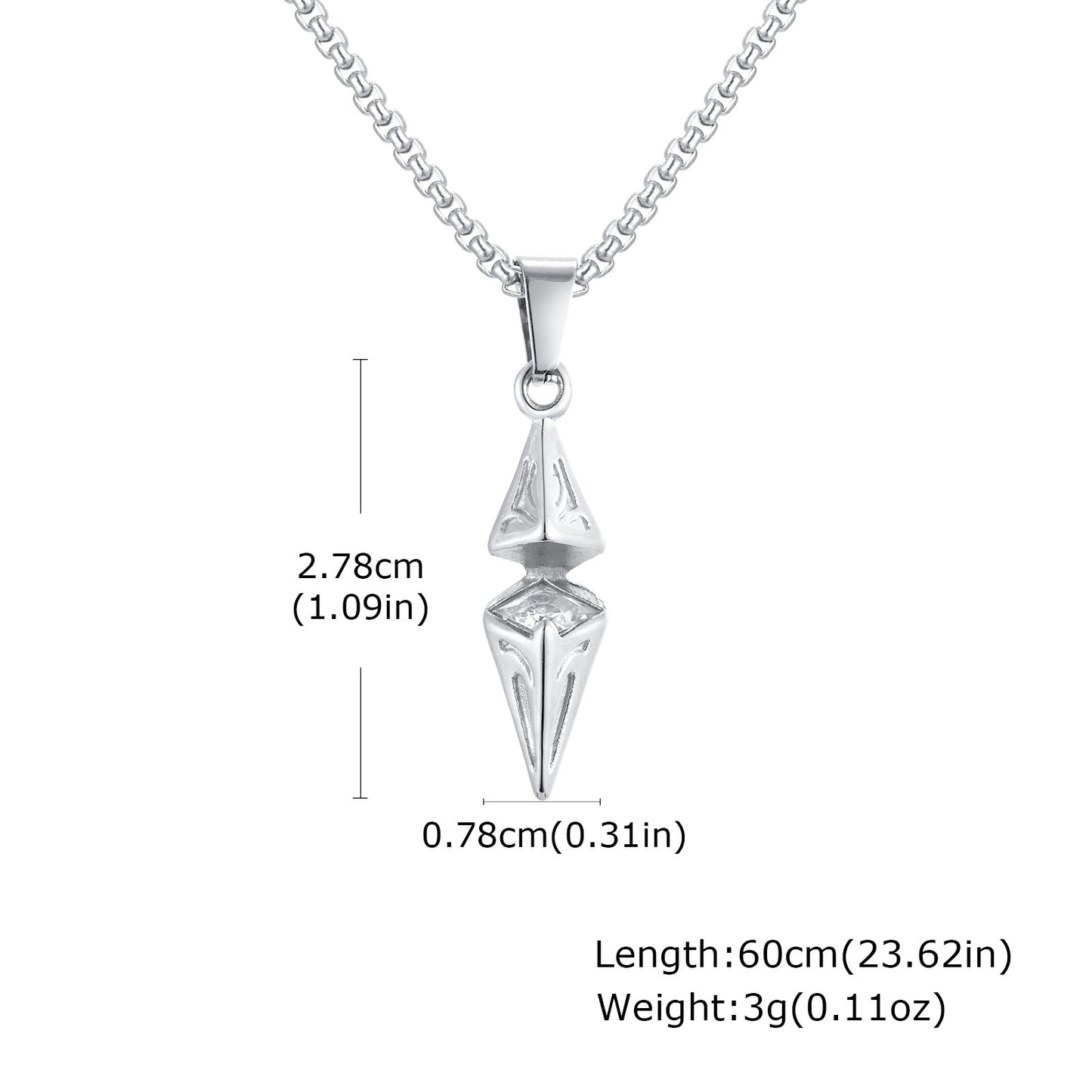 Vnox Stylish Blue Stone Necklaces for Men, Stainless Steel Cube Geometric Pendant Collar Jewelry, Birthday Party Gifts for Him
