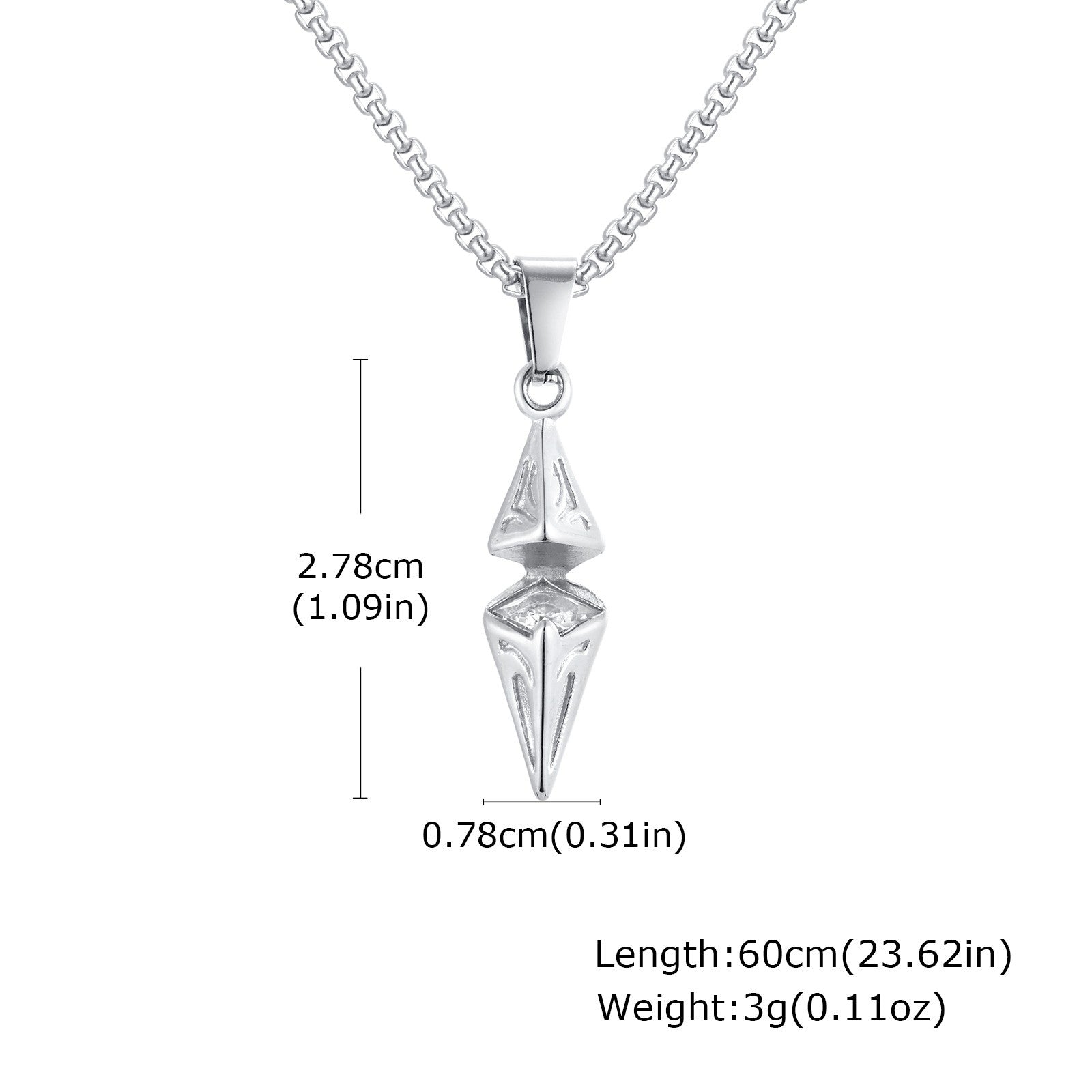 Vnox Stylish Blue Stone Necklaces for Men, Stainless Steel Cube Geometric Pendant Collar Jewelry, Birthday Party Gifts for Him