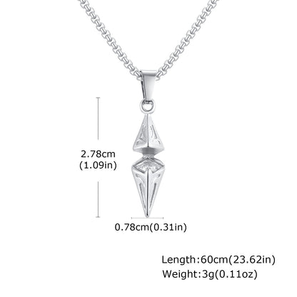 Vnox Stylish Blue Stone Necklaces for Men, Stainless Steel Cube Geometric Pendant Collar Jewelry, Birthday Party Gifts for Him