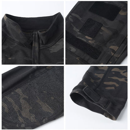 Men Casual Shirt Long Sleeve Cargo Shirts For Men Quick Dry Camo Work Shirt Pocket Shirt Blouses Male Clothes 3XL