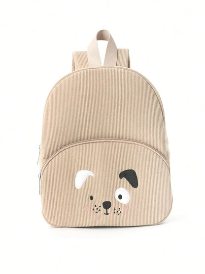 Cute Cartoon Bear Embroidered Corduroy Children's Backpack Suitable for Boys and Girls Kindergarten Elementary School Gifts
