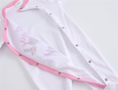 3 Pcs/lot 100% Cotton Baby Girls Clothes Set 0-12M Long Sleeve Newborn Boy Rompers Spring Autumn Carton Print Jumpsuit