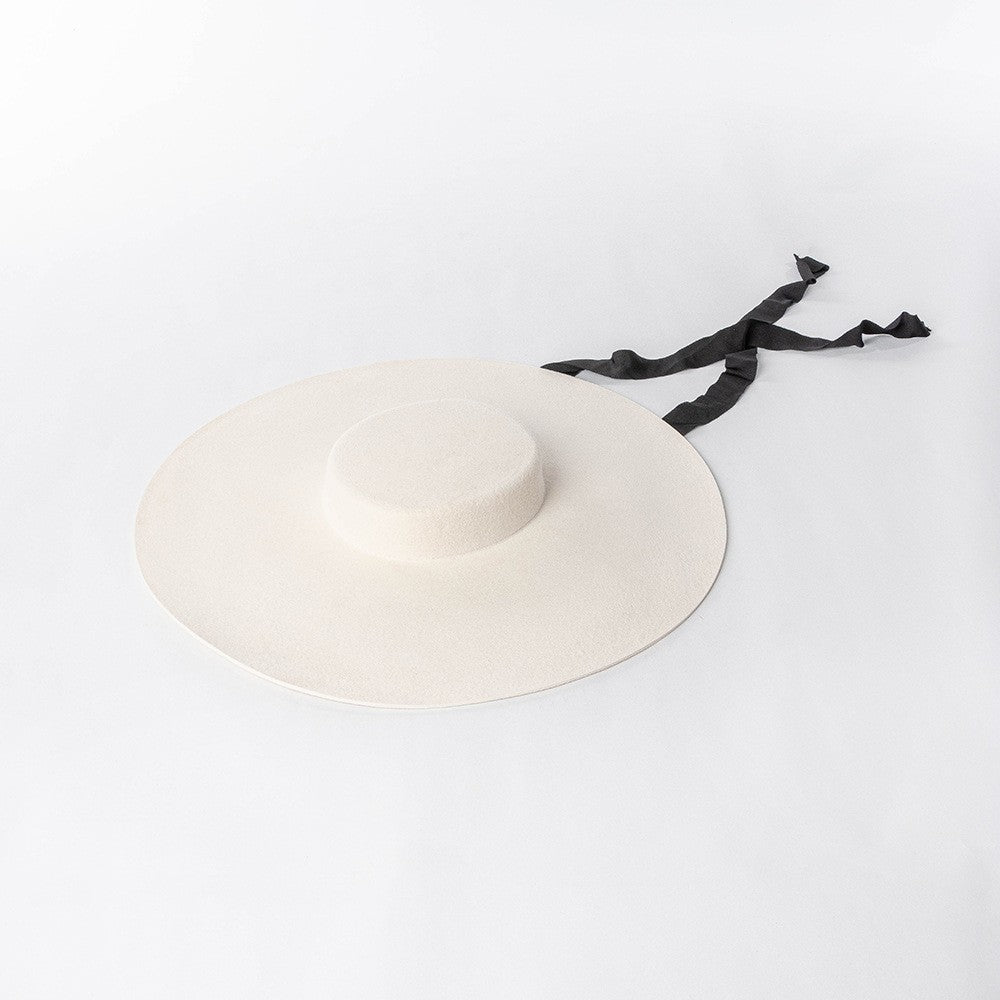 Chapéu de feltro de lã de 4cm de altura, aba grande de 15cm, chapéu fedora de copa rasa para homens e mulheres, chapéu de aba grande novo.