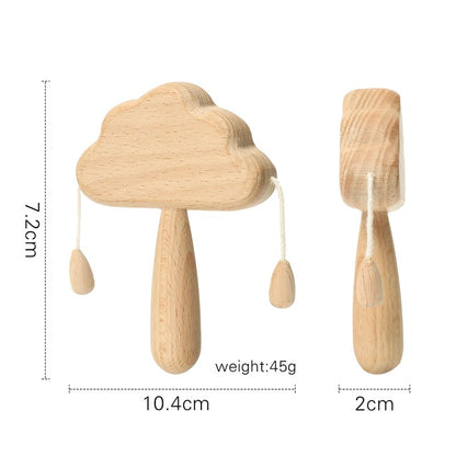 Natural Wooden Cloud Rattle Baby Toys Babies Newborn Accessories Interactive Toys for Kids Safe Non-Toxic Baby Toys 0 12 Months