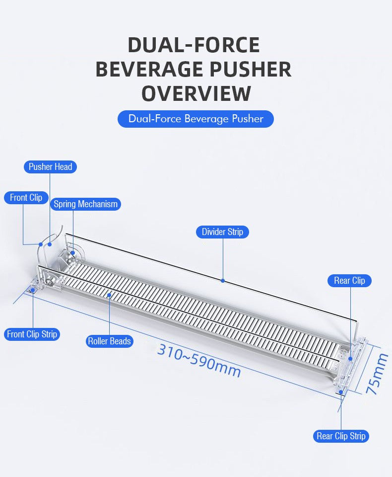 1-5pcs Automatic Beverage Pusher Supermarket Freezer Home Refrigerator Self-Sliding Track Organizer Cans Bottles Cola Drinks