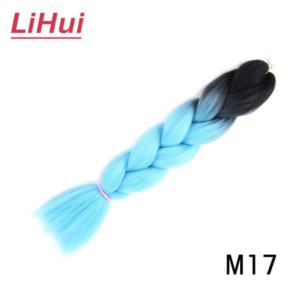 Cabelo Sintético Trança Jumbo 24 Polegadas Ombre Jumbo Extensão de Cabelo para Mulheres Tranças DIY Roxo Rosa Amarelo Cinza Lihu