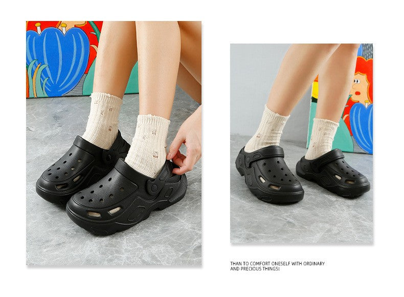 New Clogs Shoes For Women Men Platform High-heeled Outdoor EVA Non-slip Waterproof Sandals Comfortable Soft Heightening Shoes