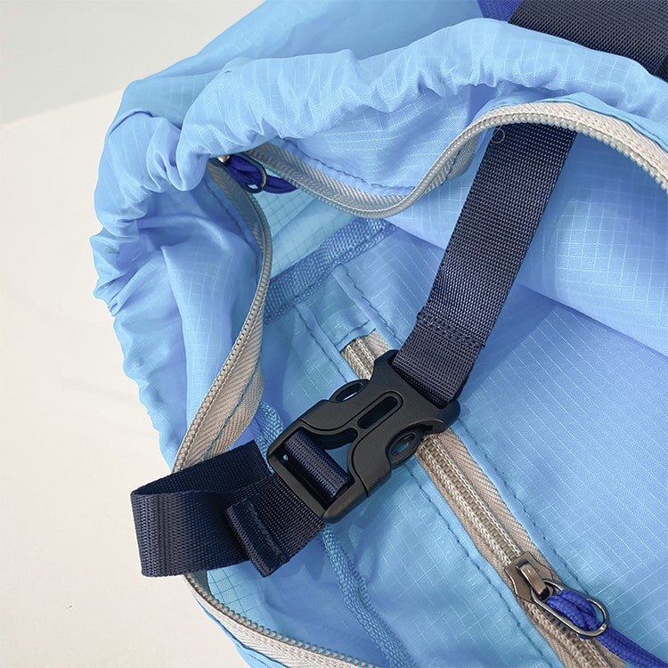 Lightweight folding backpack with large capacity, suitable for hiking, traveling, and outdoor adventures - adjustable shoulder s