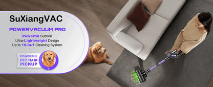 Cordless Vacuum Cleaner, 40Kpa/500W/45min 10 in 1 Powerful Stick Lightweight Vacuum Cleaner for Home Pet Hair/Hard Floor/Carpet