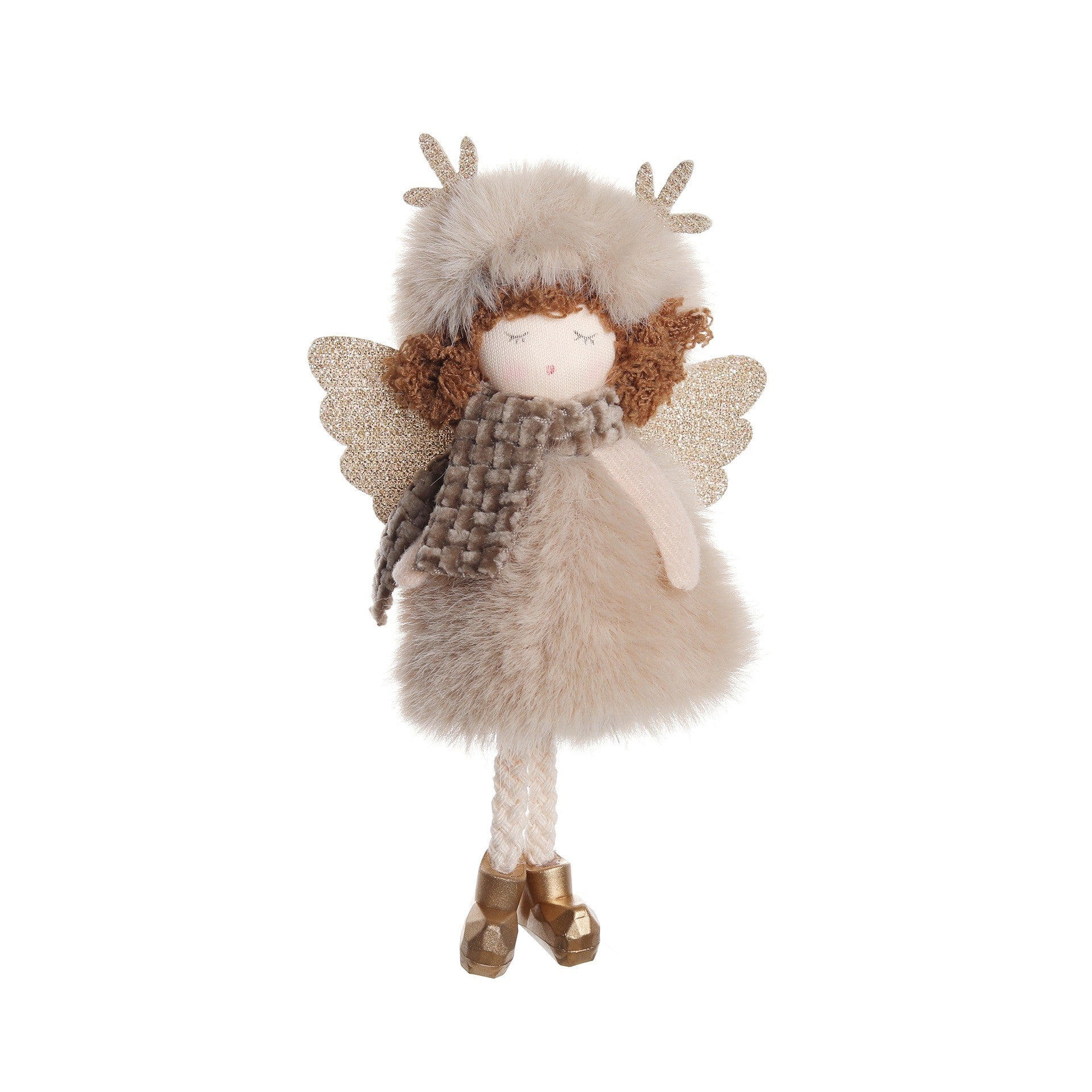 Christmas plush antlers angel girl pendant Christmas tree pendant creative doll pendant gift
