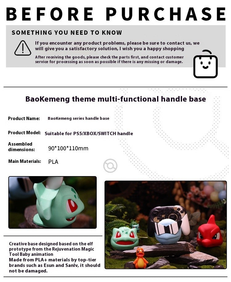 Suporte Universal Criativo para Controles de Pokémon Anime, Suporte para Controles de Switch PS5 Xbox, Acessório de Cosplay, Base de Colocação