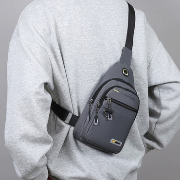 Men's chest bag - multifunctional multi compartment chest bag, durable nylon for outdoor travel, hiking and daily use, sports de