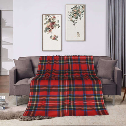 Manta Leve Xadrez Tartan Stewart Fina Perfeita para Cama Sofá Primavera Presente de Natal
