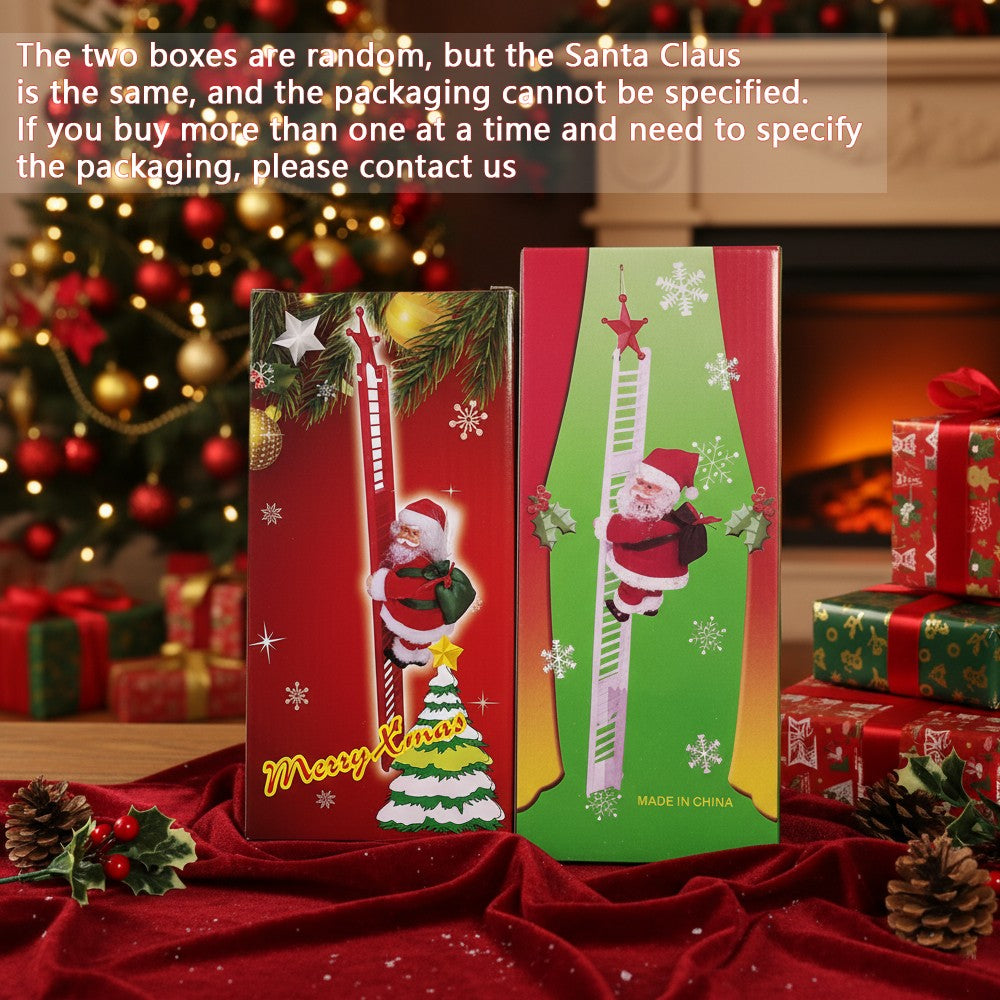 Electric Climbing Ladder Santa Claus Music Doll Christmas Ornament Decoration for Home Christmas Tree Hanging Decor NewYear Gift