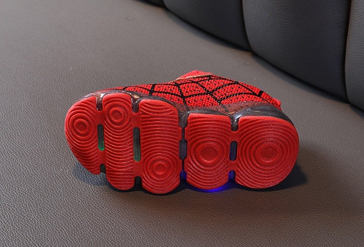 2025 New Boys Breathable Lighted Sneakers Spiiderman Children's  Luminous Shoes Student Teenager Sport Shoes Kids Casual Shoes