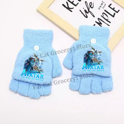 Luvas Avatar Fogo e Cinzas Disney para Menino Inverno com Capa Virada Luvas Crianças ao Ar Livre Quente Luva Fofa Acessórios de Roupa Infantil Presente