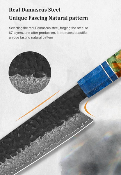 1-4 PCS Kitchen Knife set VG10 Damascus Steel Japanese chef Knife Santoku Knife Nakiri Knife kiritsuke knife Stable wood Handle