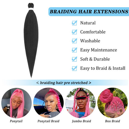 Cabelo Sintético Trançado Pré-esticado Profissional Sem Coceira Fibra Que Sela Em Água Quente 30'' Ombre Textura Yaki Extensões de Cabelo para Trança