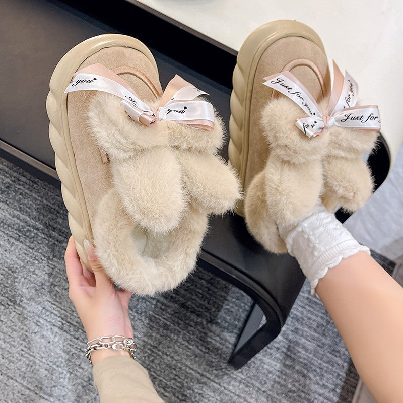 Luxury Winter Women Short Plush Warm Snow Boots Casual Shoes New Suede Fur Chelsea Ankle Boots Flats Platform Ladies Shoes Botas