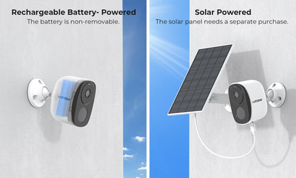 H.VIEW PIR Battery Powered Camera Wireless Outdoor, 2K 3MP WiFi Security Camera with Spotlight Siren, 2-Way Audio, Waterproof