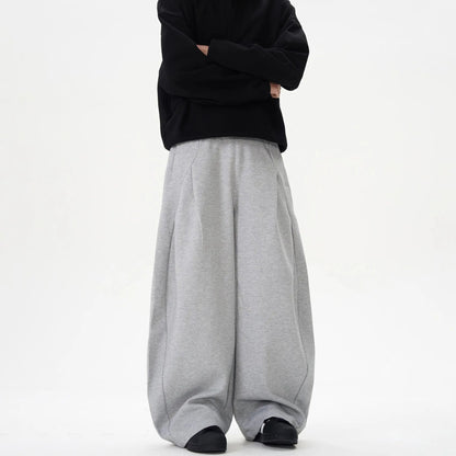 Calças Casuais Masculinas de Perna Larga com Design Desconstruído Americano Calças de Moletom Esportivas Primavera Outono Calças Compridas Versáteis da Moda