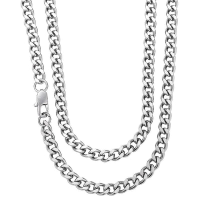 Colares Cubanos Básicos Punk de Aço Inoxidável 3,5,7mm para Homens e Mulheres Corrente de Elo Cor de Ouro Preto Gargantilhas Joias de Metal Sólido