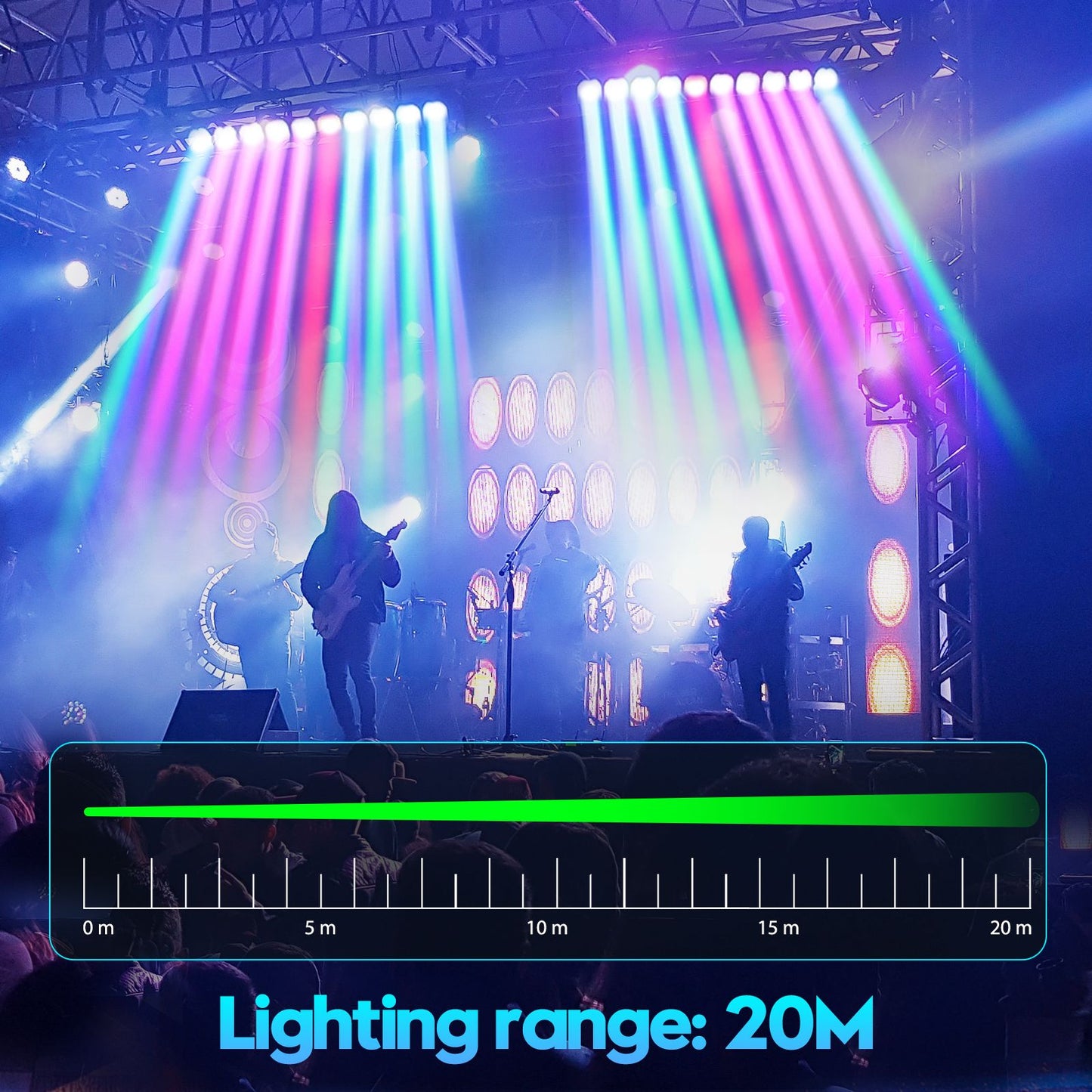 2PCS RGBW 4in1 Wall Wash Light 250W Swing Dot Beam Lights DJ Disco Party Lights LED Effect Light for Stage Theater Bar Wedding