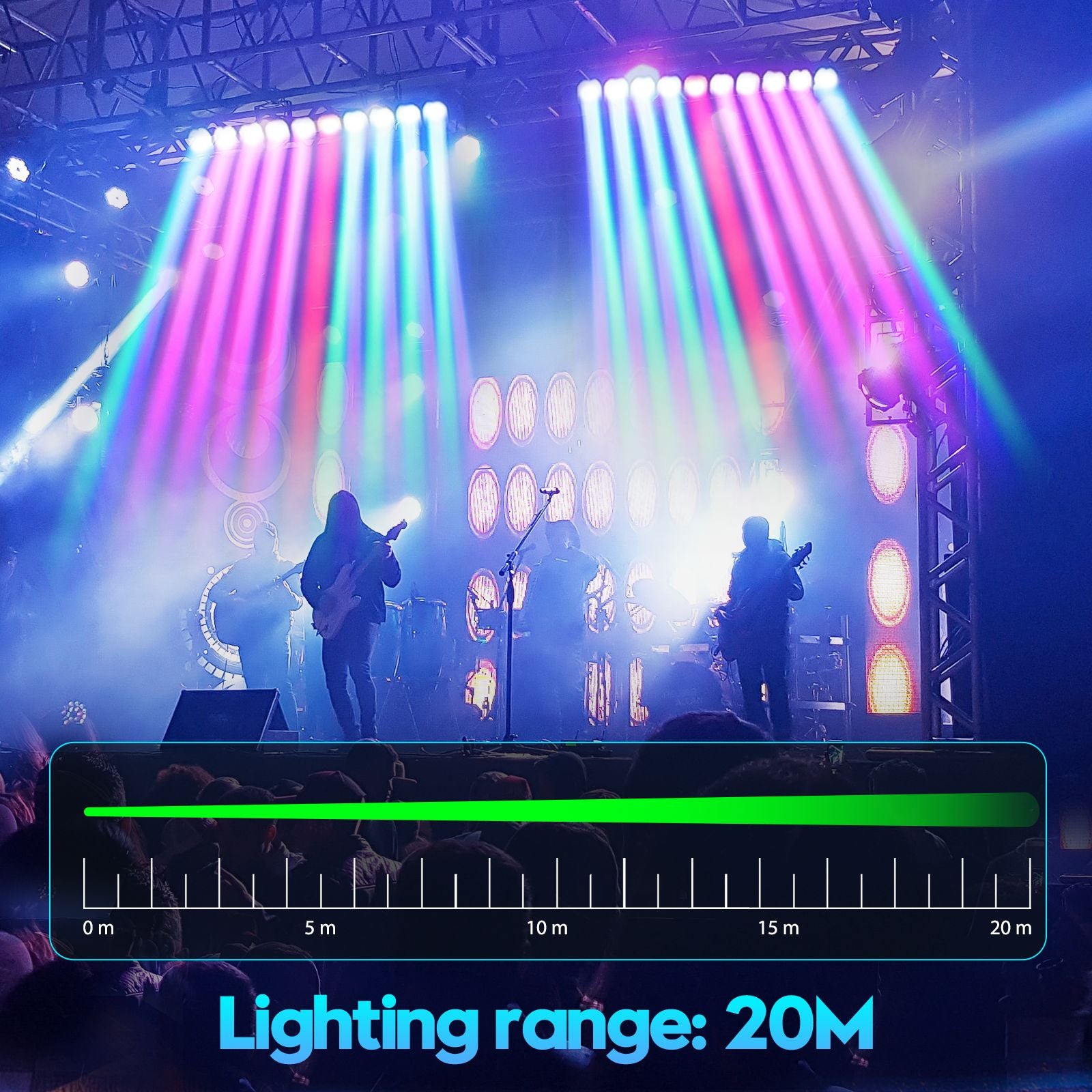 2PCS RGBW 4in1 Wall Wash Light 250W Swing Dot Beam Lights DJ Disco Party Lights LED Effect Light for Stage Theater Bar Wedding