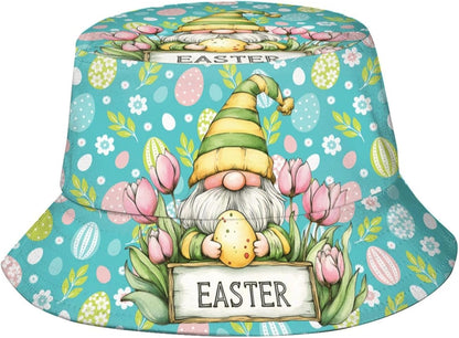 Easter Eggs 4 Bucket Hat for Women Men Summer Travel Beach Sun Cap Easter Hat Outdoor Fisherman Hat Unisex