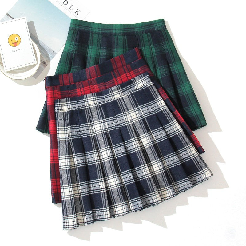 Harajuku 0Women Pleat Skirt 0Preppy Style Plaid 0Mini Cute Japanese School Uniforms Ladies Jupe Kawaii