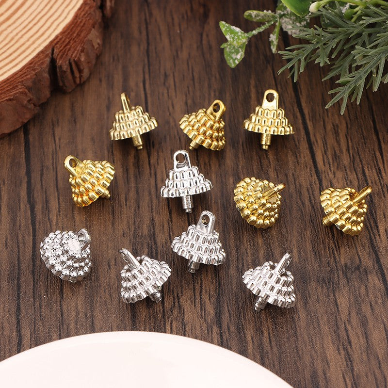 50/100pcs Creative Accessory Christmas Parts Pendant Set Balls Charms Pendants Caps Decoration Holder Sphere Stand Replacement