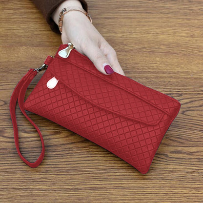 Bag Women 2023 New Simple Women's Clutch Bag Korean Version Embossed Plaid Small Bag Coin Purse Card Bags