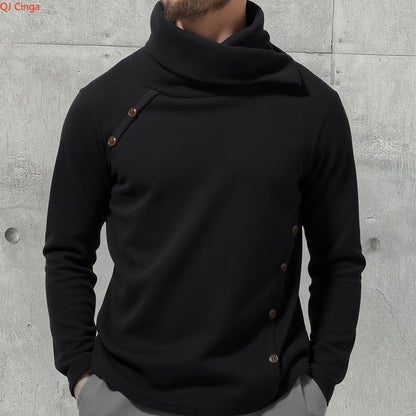 New Winter Men's White Turtleneck Sweater, British-style Black Pullover, Asian Sizes M-4XL. Gray Sweaters