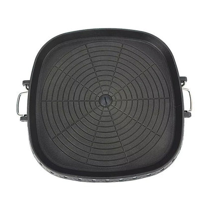 DEOUNY Korean BBQ Grill Pan with Maifan Stone Coated Surface Non-Stick Camping Frying Pan Portable BBQ Grill Plate for Outdoor