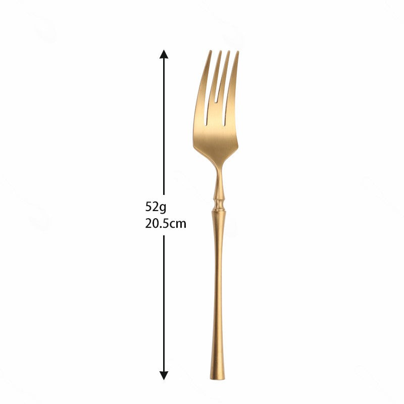 Conjunto de Talheres Matte Dourado Garfos Colheres Facas Conjunto de Talheres Aço Inoxidável Dourado Prata com Garfo de Bolo