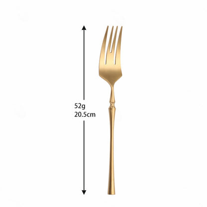 Conjunto de Talheres Matte Dourado Garfos Colheres Facas Conjunto de Talheres Aço Inoxidável Dourado Prata com Garfo de Bolo