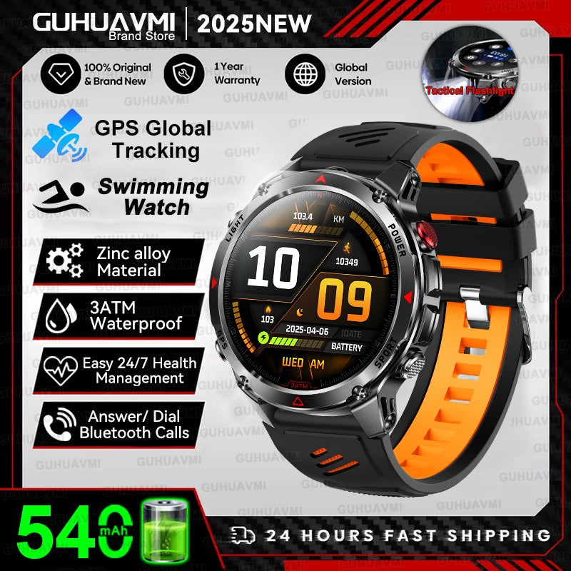 2025 Novo Smartwatch Profissional GPS Esportivo ao Ar Livre Corrida Rastreamento GPS Natação Bússola Altímetro 3ATM Pulseiras Esportivas Masculino