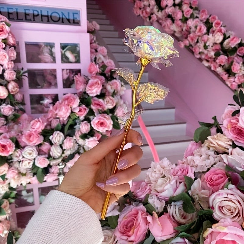 10pcs Artificial Flower Foil Rose Flower Simulation Artificial Rose Flower DIY Golden Plated Foil Rose Love Flower Party Supplie