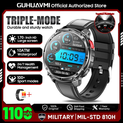 Smartwatch T-Rex 3 de Grau Militar, Bateria de 1100mAh, À Prova D'água 10ATM, GPS, Chamada Bluetooth, AMOLED HD, Masculino, Esportivo, Novo Modelo 2026