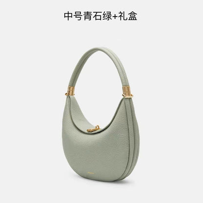 Songmont Crescent Bag Genuine Leather Mini For Women Sweet Style Magnetic Closure casual versatile pine crescent bag